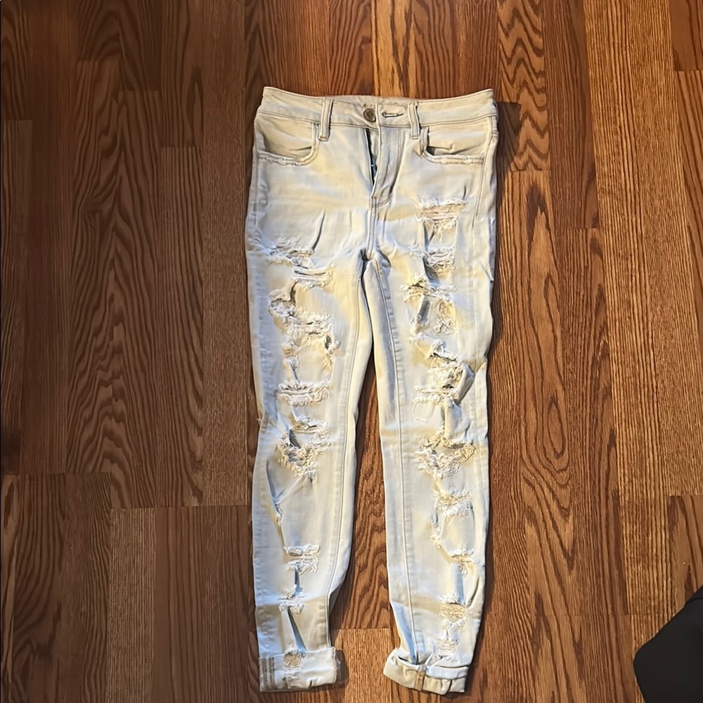 American Eagle Outfitters Blue Ankle Cropped Jeans